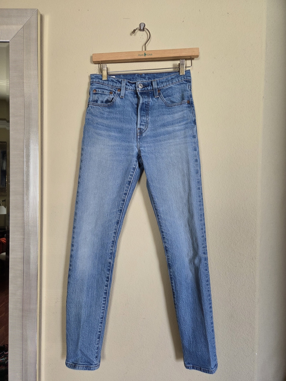 Levi's 501 S High-Rise Light Blue Straight Slim Jeans